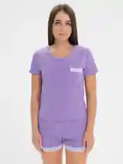 Сиреневый пижама женская, с шортами