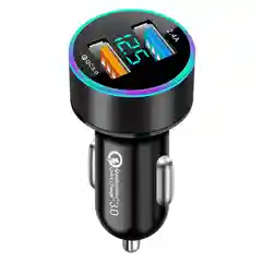 Черный автомобильное зарядное устройство, 2 USB