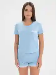 Голубой пижама женская, с шортами
