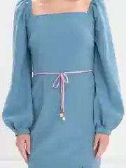 Розовый пояс плетеный декоративный, тонкий, с жемчугом