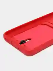 Вишнёвый силиконовый чехол для Xiaomi Redmi Note 7 (Сяоми Нот 7), с карманом для карт