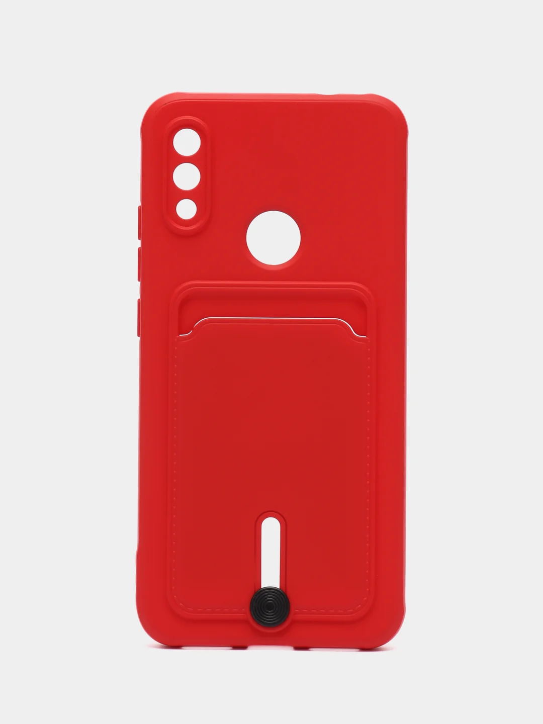 Вишнёвый силиконовый чехол для Xiaomi Redmi Note 7 (Сяоми Нот 7), с карманом для карт