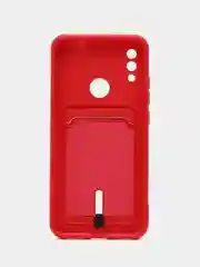 Вишнёвый силиконовый чехол для Xiaomi Redmi Note 7 (Сяоми Нот 7), с карманом для карт