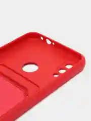 Вишнёвый силиконовый чехол для Xiaomi Redmi Note 7 (Сяоми Нот 7), с карманом для карт