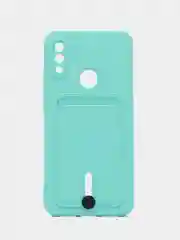 Мятный силиконовый чехол для Xiaomi Redmi Note 7 (Сяоми Нот 7), с карманом для карт