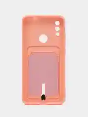 Пудровый силиконовый чехол для Xiaomi Redmi Note 7 (Сяоми Нот 7), с карманом для карт