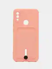 Пудровый силиконовый чехол для Xiaomi Redmi Note 7 (Сяоми Нот 7), с карманом для карт