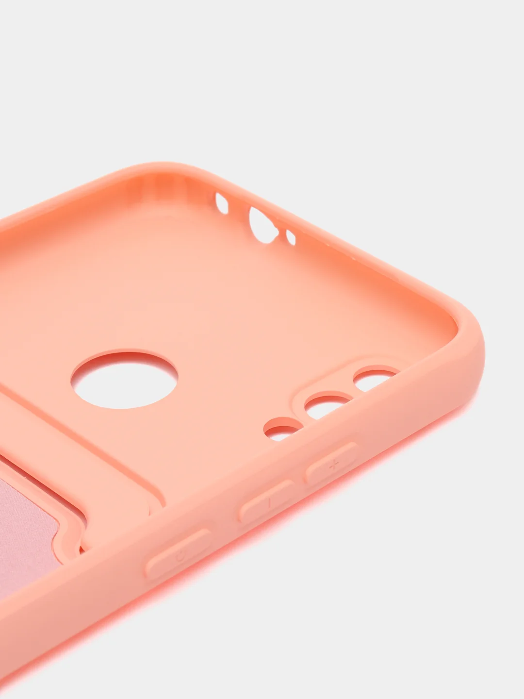 Пудровый силиконовый чехол для Xiaomi Redmi Note 7 (Сяоми Нот 7), с карманом для карт