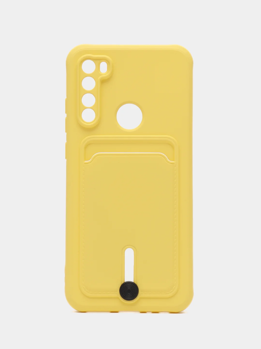 Желтый силиконовый чехол для Xiaomi Redmi Note 8T (Сяоми Редми Нот 8Т), с карманом для карт