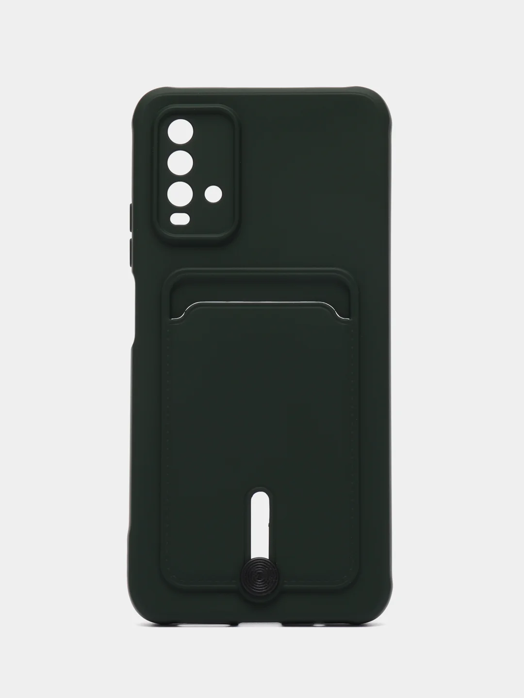 Тёмно-зелёный чехол силиконовый для Xiaomi Redmi 9T (Редми 9Т), с защитой камеры