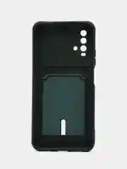 Тёмно-зелёный чехол силиконовый для Xiaomi Redmi 9T (Редми 9Т), с защитой камеры