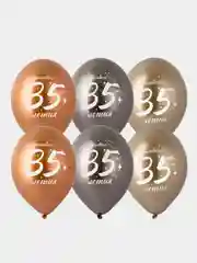 Зеленый воздушные шары на юбилей 6 шт/35см Хроом/Зеркальные