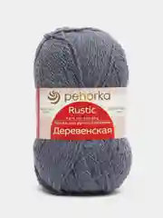 Синий меланж пряжа Пехорка "Деревенская", 100% шерсть, 100 г, 250 м