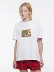 Разноцветный футболка женская Befree oversize с новогодним принтом