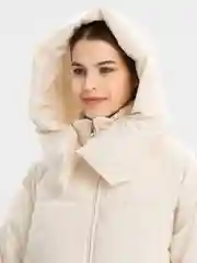 Молочный оверсайз пуховик женский LaFemme