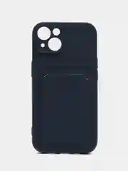 Синий чехол для iPhone, Айфон 14 / 13 / 12 / 11 / XR / XS / X / 8 / 7 / SE / PRO / MAX / PLUS / MINI, с кармашком для карт