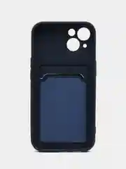 Синий чехол для iPhone, Айфон 14 / 13 / 12 / 11 / XR / XS / X / 8 / 7 / SE / PRO / MAX / PLUS / MINI, с кармашком для карт