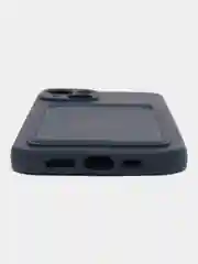 Синий чехол для iPhone, Айфон 14 / 13 / 12 / 11 / XR / XS / X / 8 / 7 / SE / PRO / MAX / PLUS / MINI, с кармашком для карт