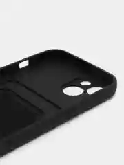 Черный чехол для iPhone, Айфон 14 / 13 / 12 / 11 / XR / XS / X / 8 / 7 / SE / PRO / MAX / PLUS / MINI, с кармашком для карт