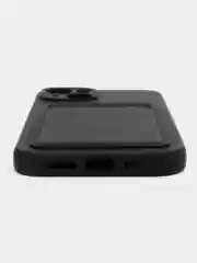 Черный чехол для iPhone, Айфон 14 / 13 / 12 / 11 / XR / XS / X / 8 / 7 / SE / PRO / MAX / PLUS / MINI, с кармашком для карт
