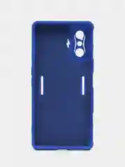 Синий чехол для Xiaomi Poco F4 GT, Poco F4 5G с защитой камеры и текстильной подложкой внутри