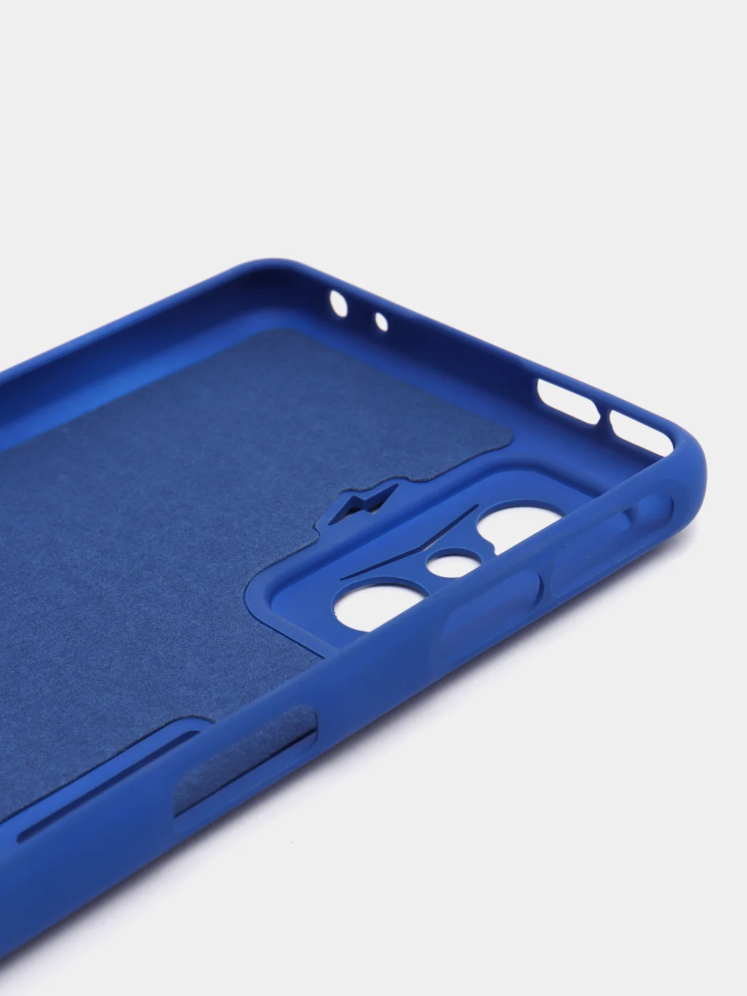 Синий чехол для Xiaomi Poco F4 GT, Poco F4 5G с защитой камеры и текстильной подложкой внутри
