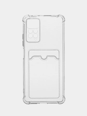 Чехол с карманом для Xiaomi 9A, 9C, A1 Plus, с защитой камеры, прозрачный, противоударный