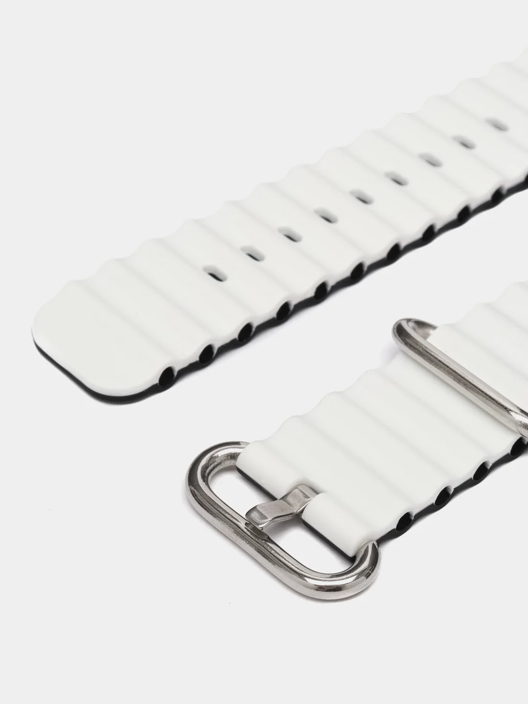 Белый силиконовый ремешок для Apple Watch 38-49 мм, Ocean band, двухцветный
