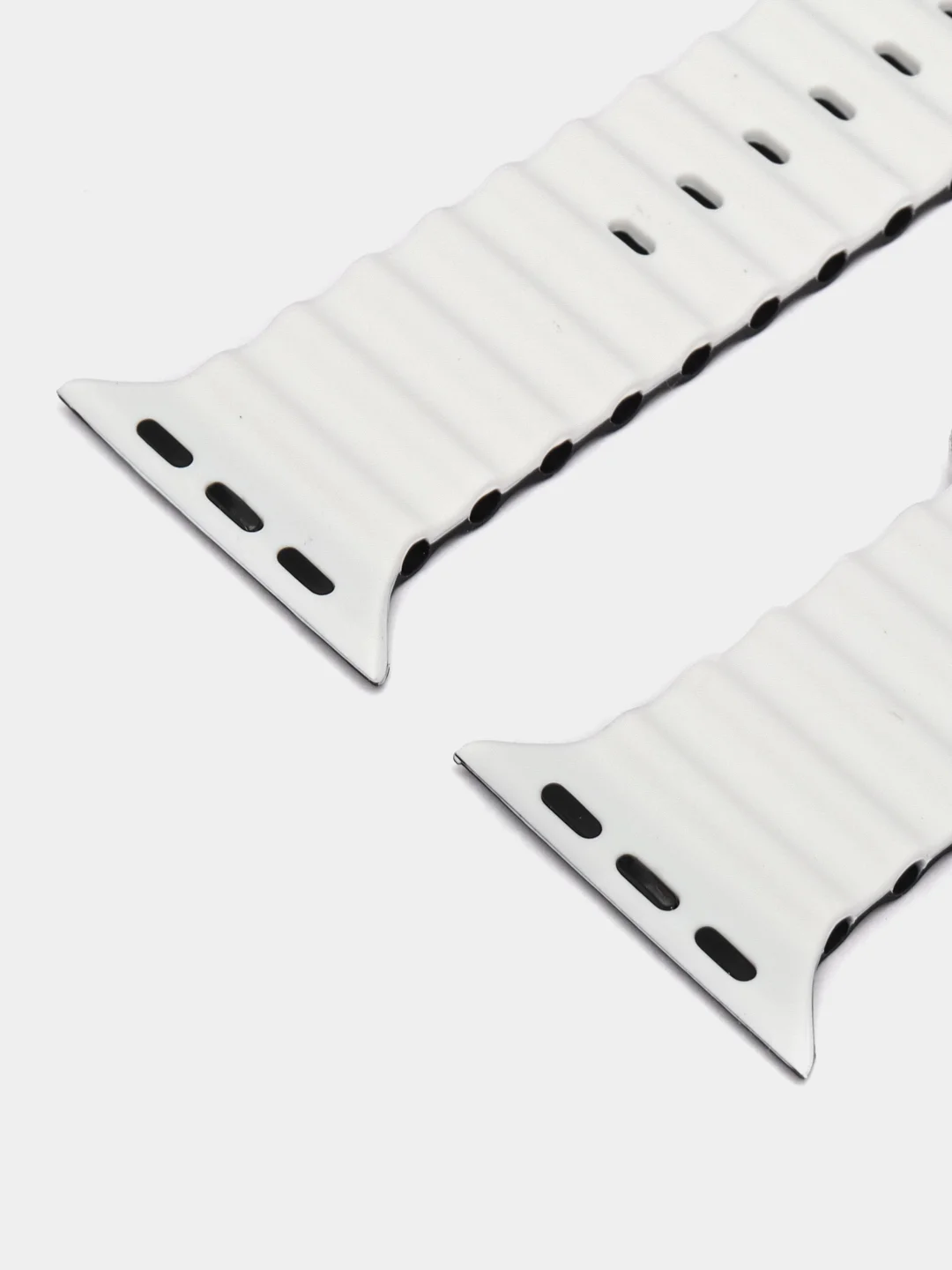Белый силиконовый ремешок для Apple Watch 38-49 мм, Ocean band, двухцветный