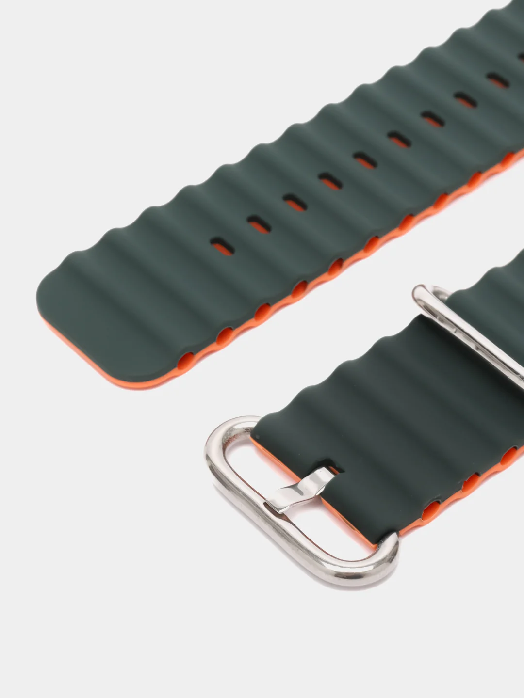 Зеленый силиконовый ремешок для Apple Watch 38-49 мм, Ocean band, двухцветный