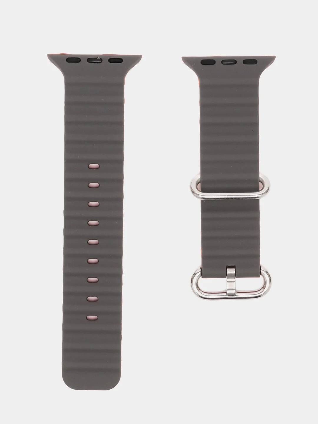 Тёмно-серый силиконовый ремешок для Apple Watch 38-49 мм, Ocean band, двухцветный