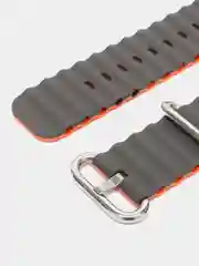 Тёмно-серый силиконовый ремешок для Apple Watch 38-49 мм, Ocean band, двухцветный
