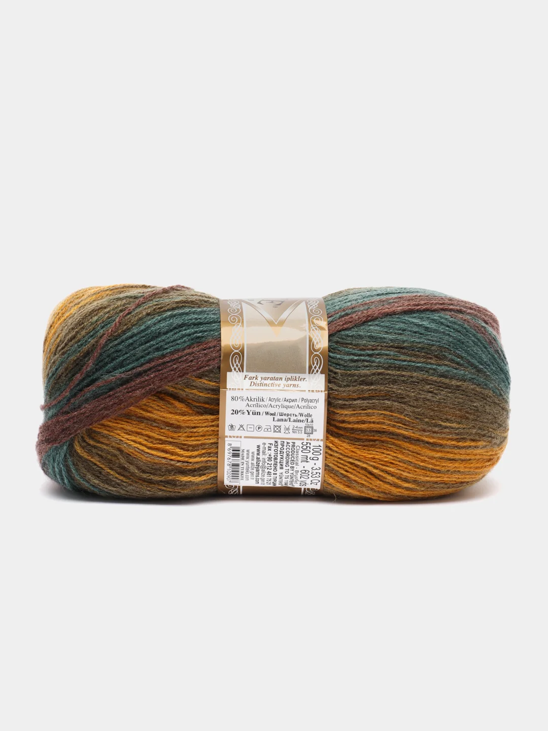 Морской пряжа Alize Angora Gold Batik, 20% шерсть, 80% акрил, 100 г, 550 м
