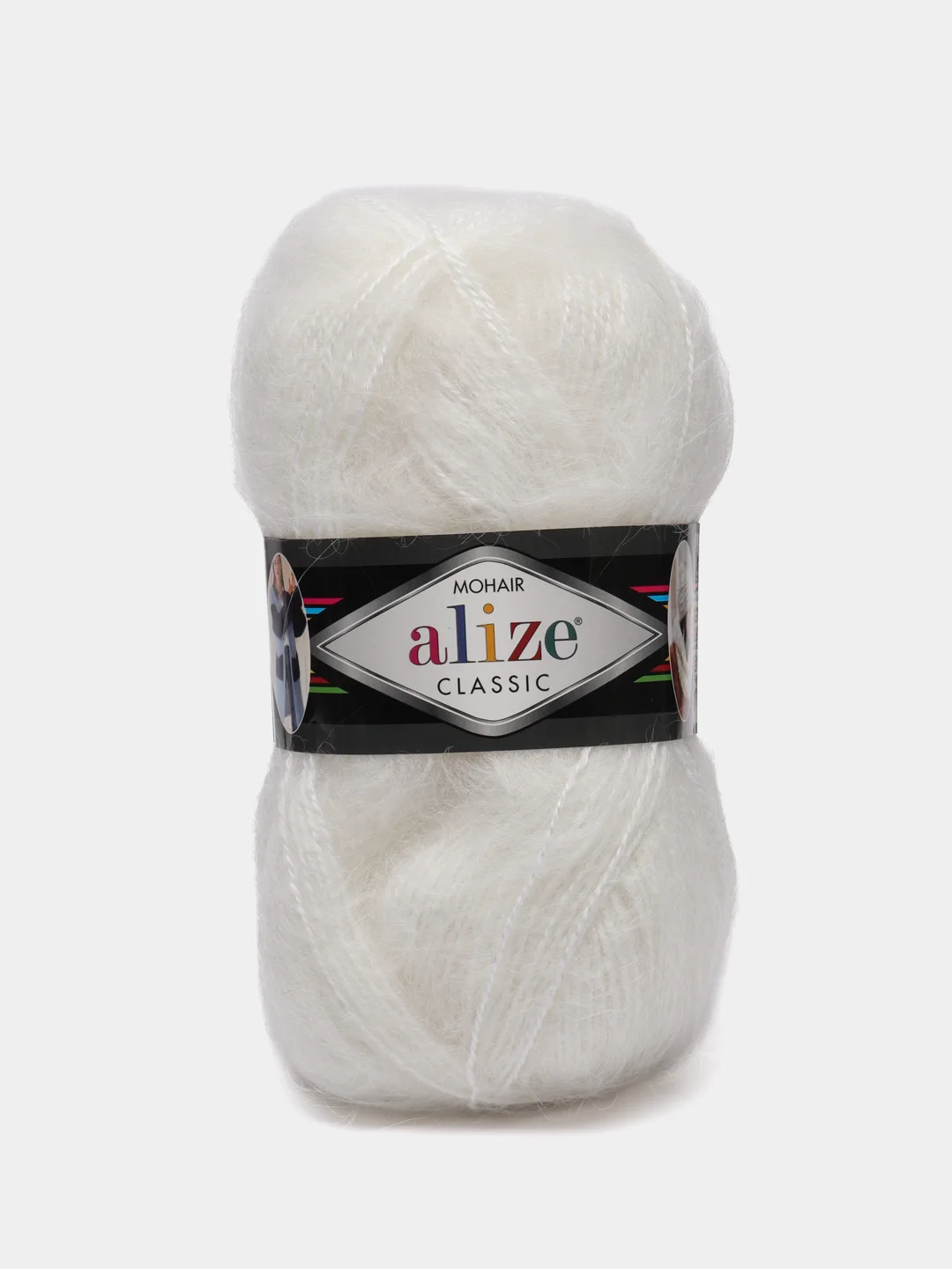 Белый пряжа Alize Mohair Classic new, Ализе Мохер Классик