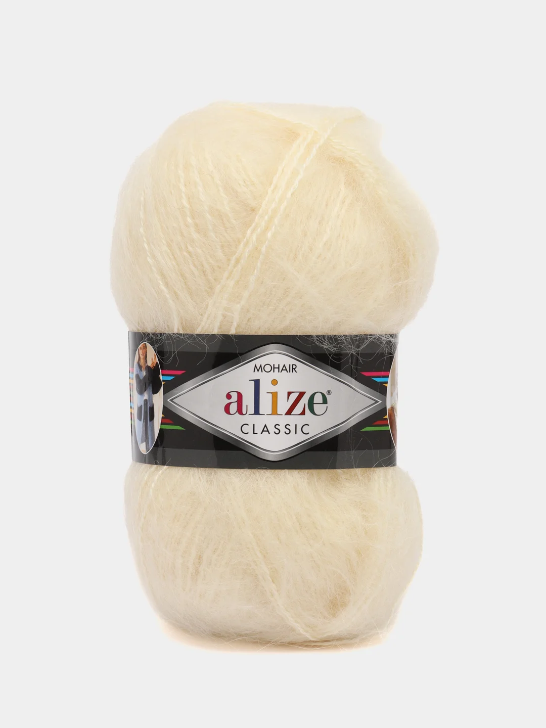Кремовый пряжа Alize Mohair Classic new, Ализе Мохер Классик