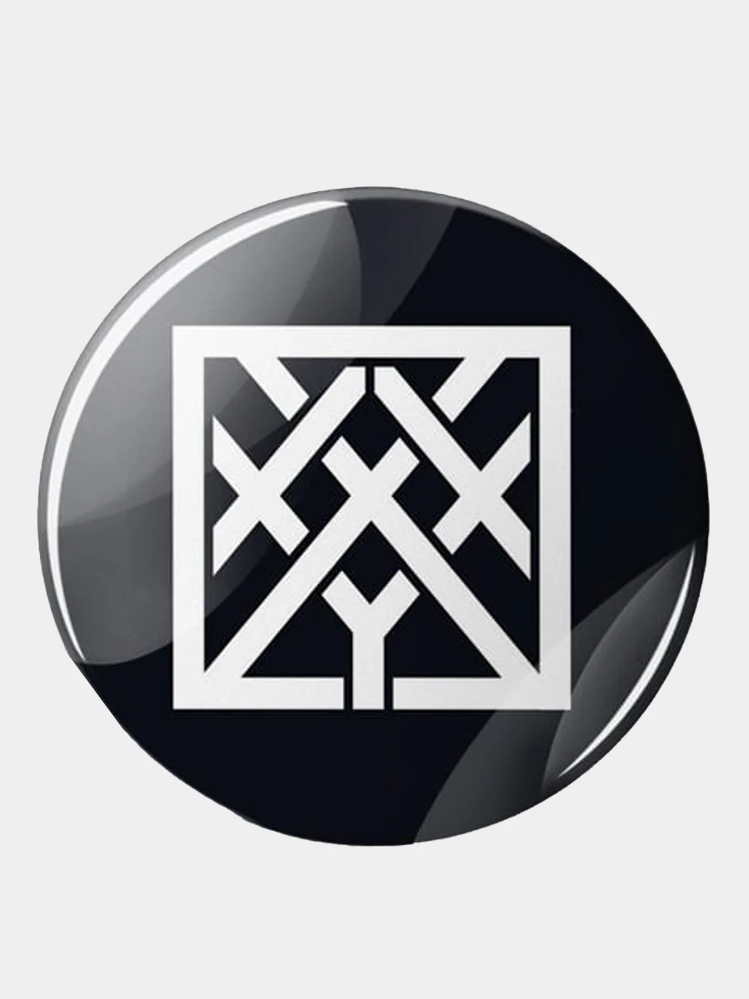 Белый значок "Oxxxymiron", 37 мм