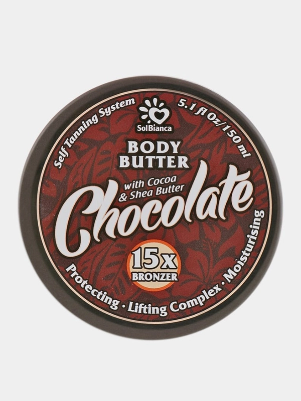 Твердое масло автозагар Шоколад серия Body Butter 150 г, Solbianca