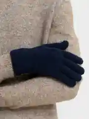 Синий мужские тёплые перчатки, зимние утепленные (двойные)