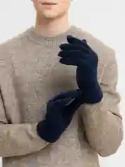 Синий мужские тёплые перчатки, зимние утепленные (двойные)
