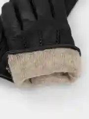 Черный перчатки мужские, из натуральной кожи, подкладка из шерсти