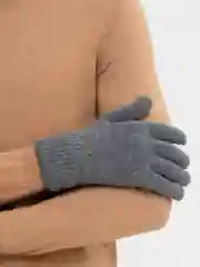 Серый мужские тёплые перчатки, зимние утепленные (двойные)