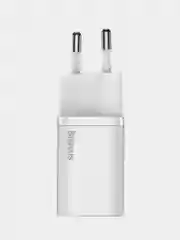 Белый сетевое зарядное устройство с кабелем Baseus Super Si Quick Charger, 25W