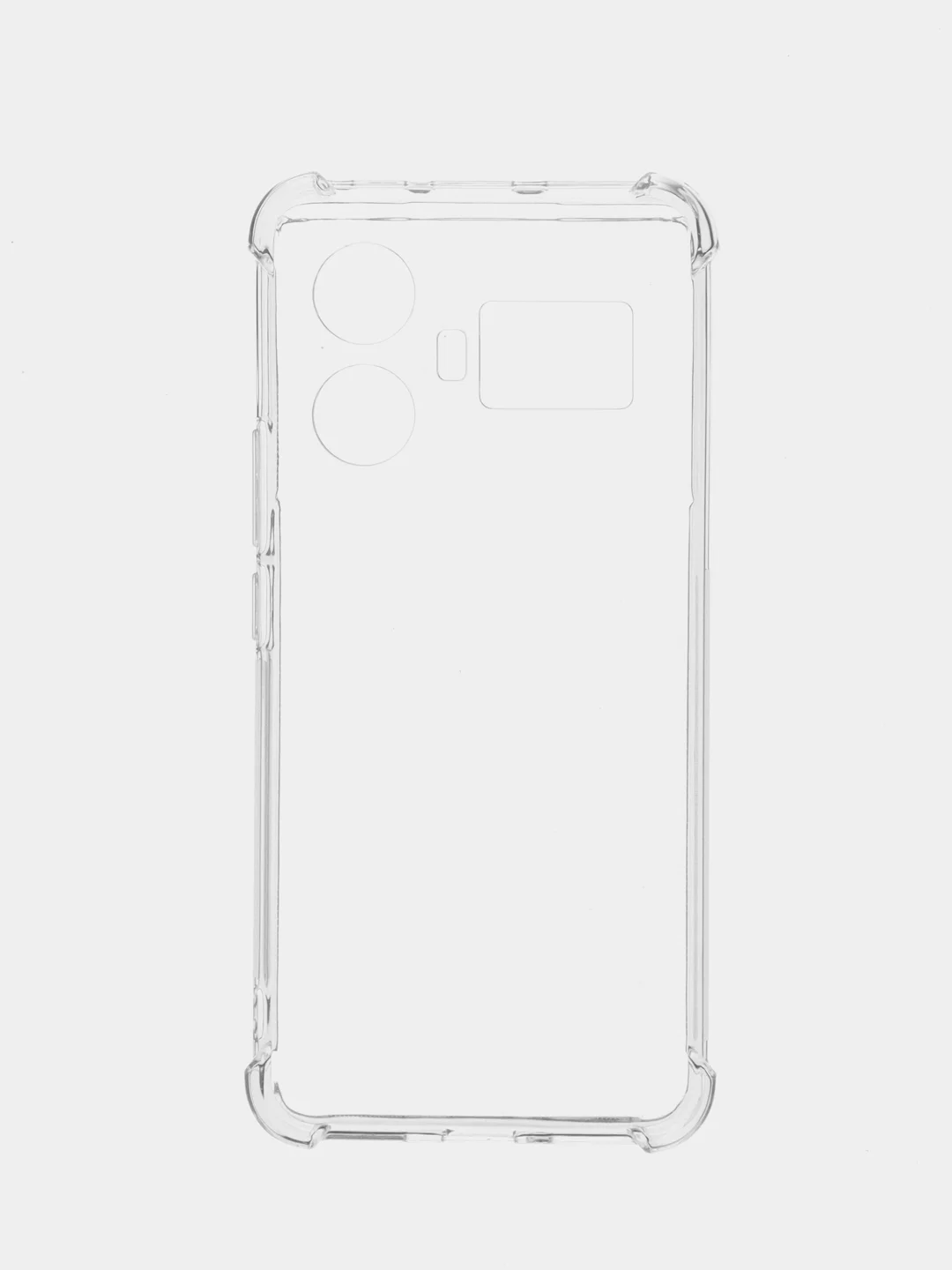 Прозрачный чехол для Realme GT 5 силиконовый BROSCORP, противоударный с усиленными углами, прозрачный
