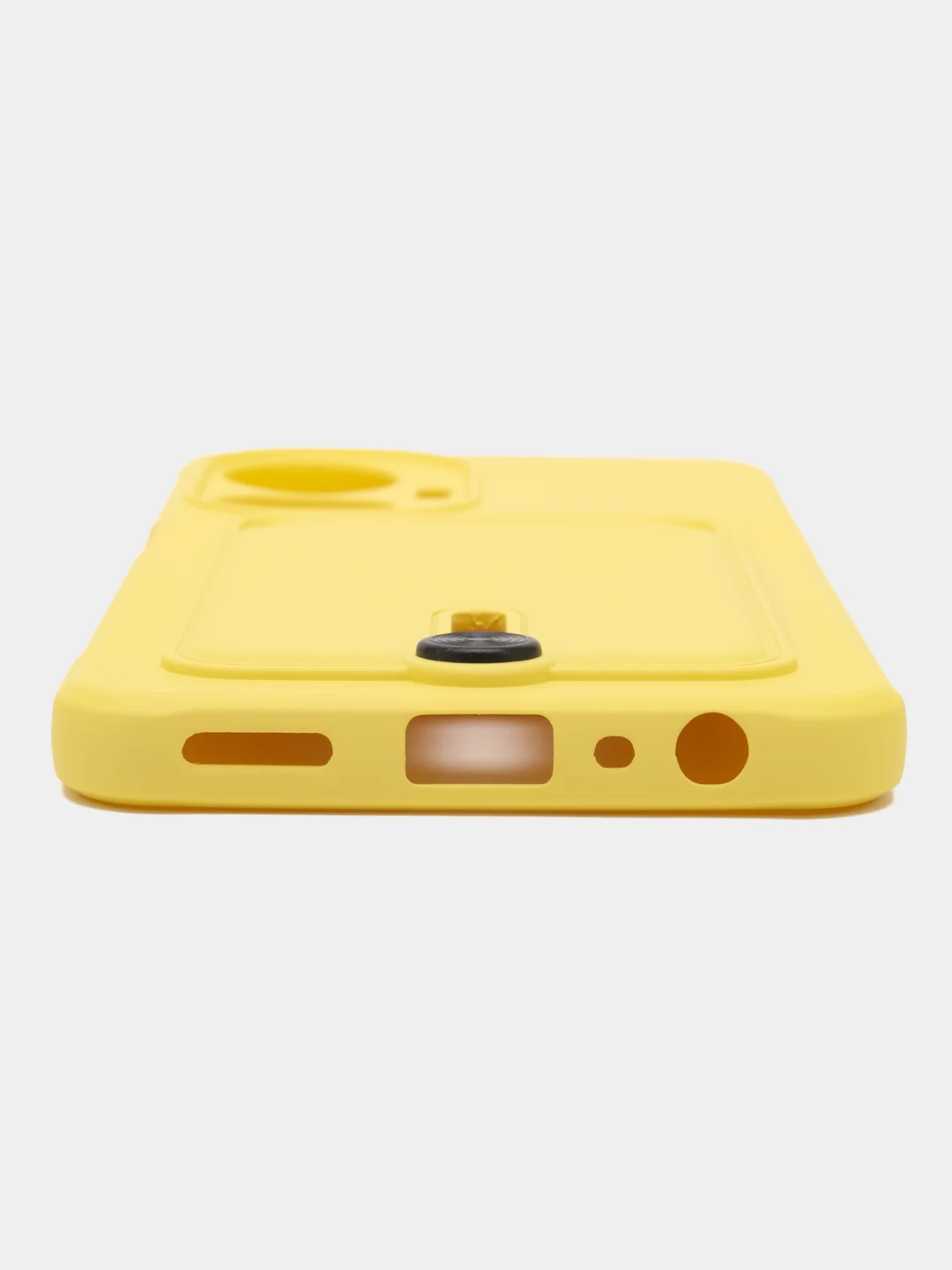 Желтый силиконовый чехол для Realme C55 (Реалми С55), с карманом для карт, прозрачный