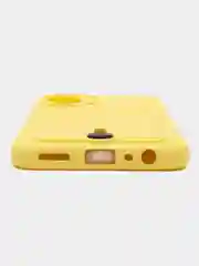 Желтый силиконовый чехол для Realme C55 (Реалми С55), с карманом для карт, прозрачный
