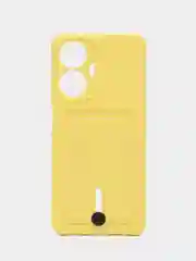 Желтый силиконовый чехол для Realme C55 (Реалми С55), с карманом для карт, прозрачный