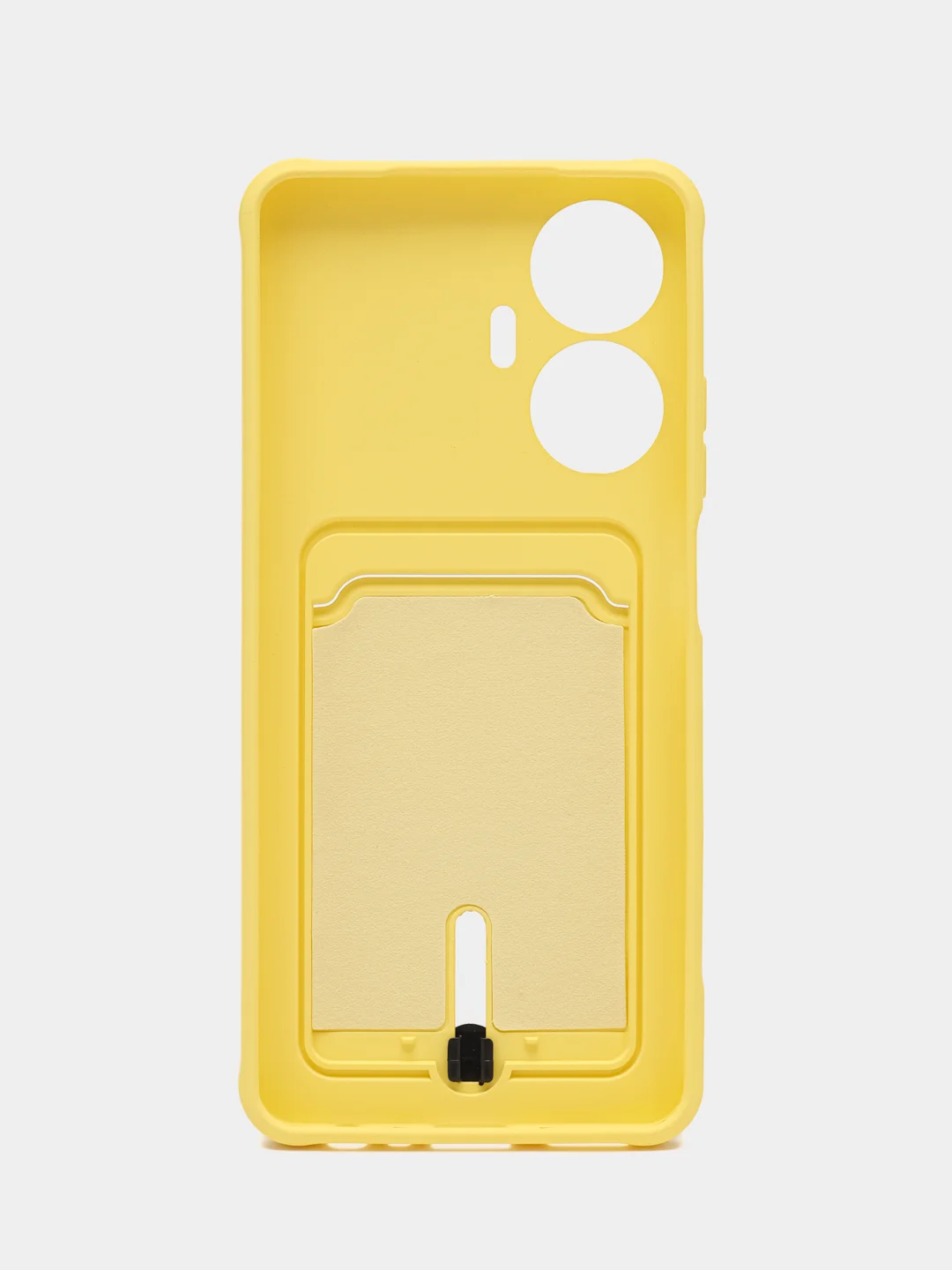 Желтый силиконовый чехол для Realme C55 (Реалми С55), с карманом для карт, прозрачный