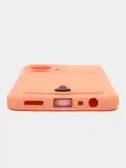 Пастельно-коралловый силиконовый чехол для Realme C55 (Реалми С55), с карманом для карт, прозрачный