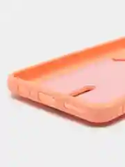 Пастельно-коралловый силиконовый чехол для Realme C55 (Реалми С55), с карманом для карт, прозрачный
