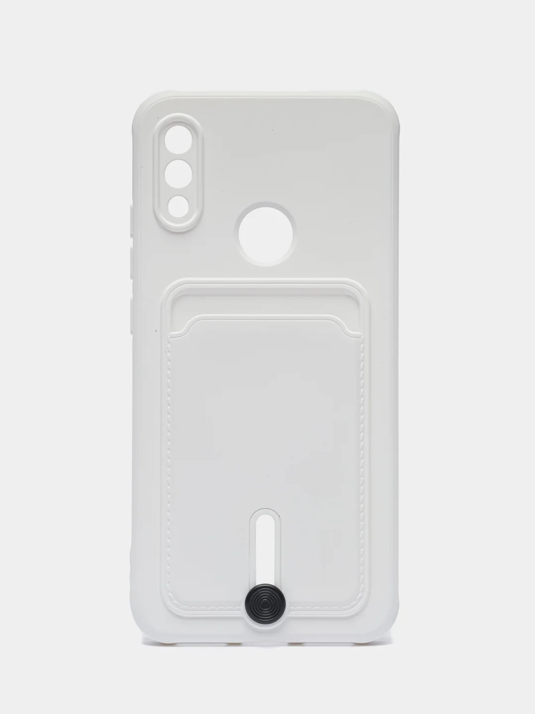 Белый силиконовый чехол для Xiaomi Redmi Note 7 (Сяоми Нот 7), с карманом для карт